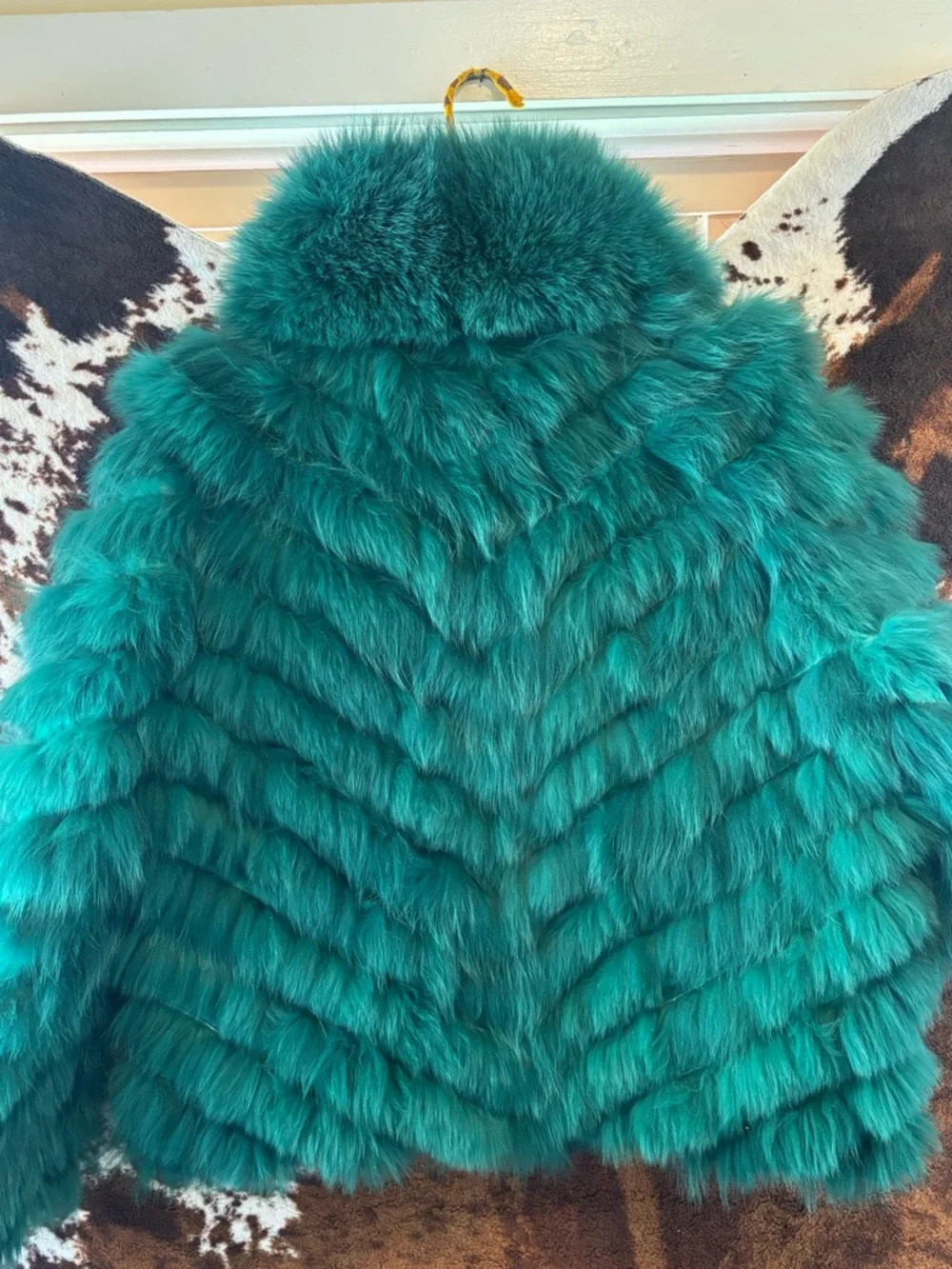 Genuine FOX emerald green reversible coat - Picture 2 of 6